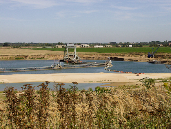 Kiesabbau Liebersee in Sachsen